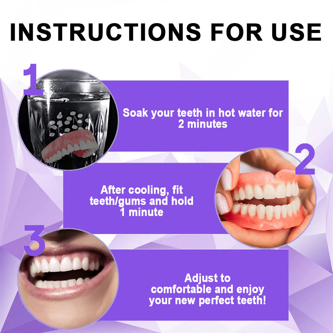 Experience Comfort with LOVILDS™ Silicone Lined Denture Set - (ADA Recommended)