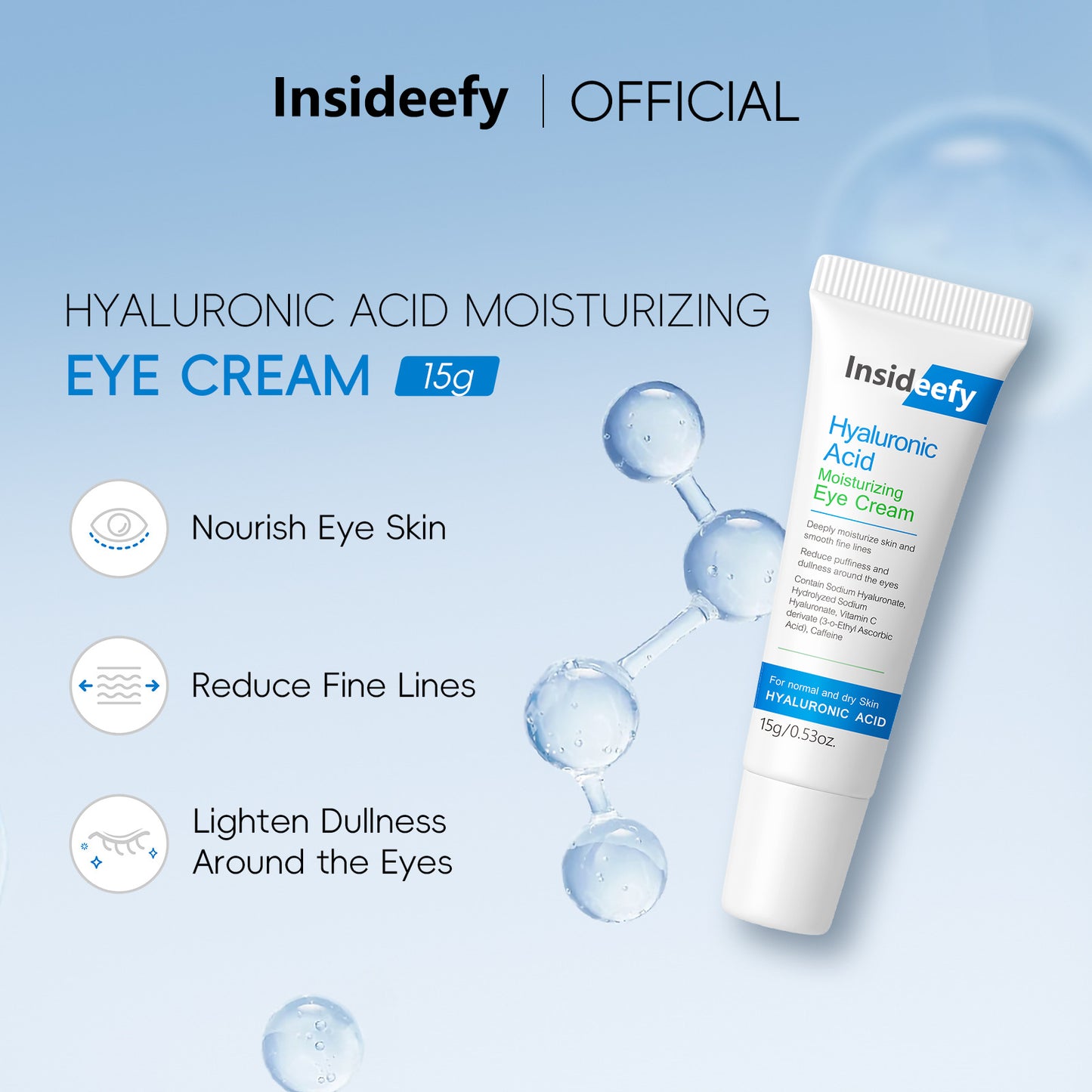 ✨Last Day Promotion 80% OFF - ✨Insideefy™HYALURONIC ACID MOISTURIZINCEYE CREAM