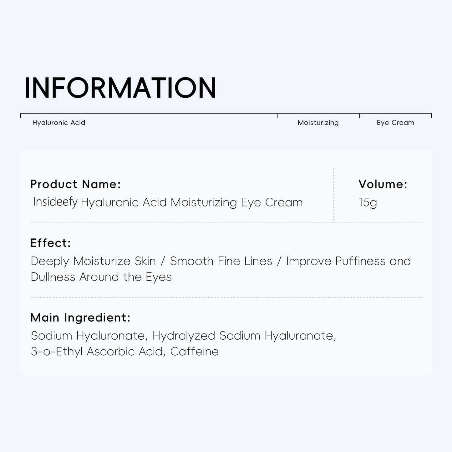 ✨Last Day Promotion 80% OFF - ✨Insideefy™HYALURONIC ACID MOISTURIZINCEYE CREAM